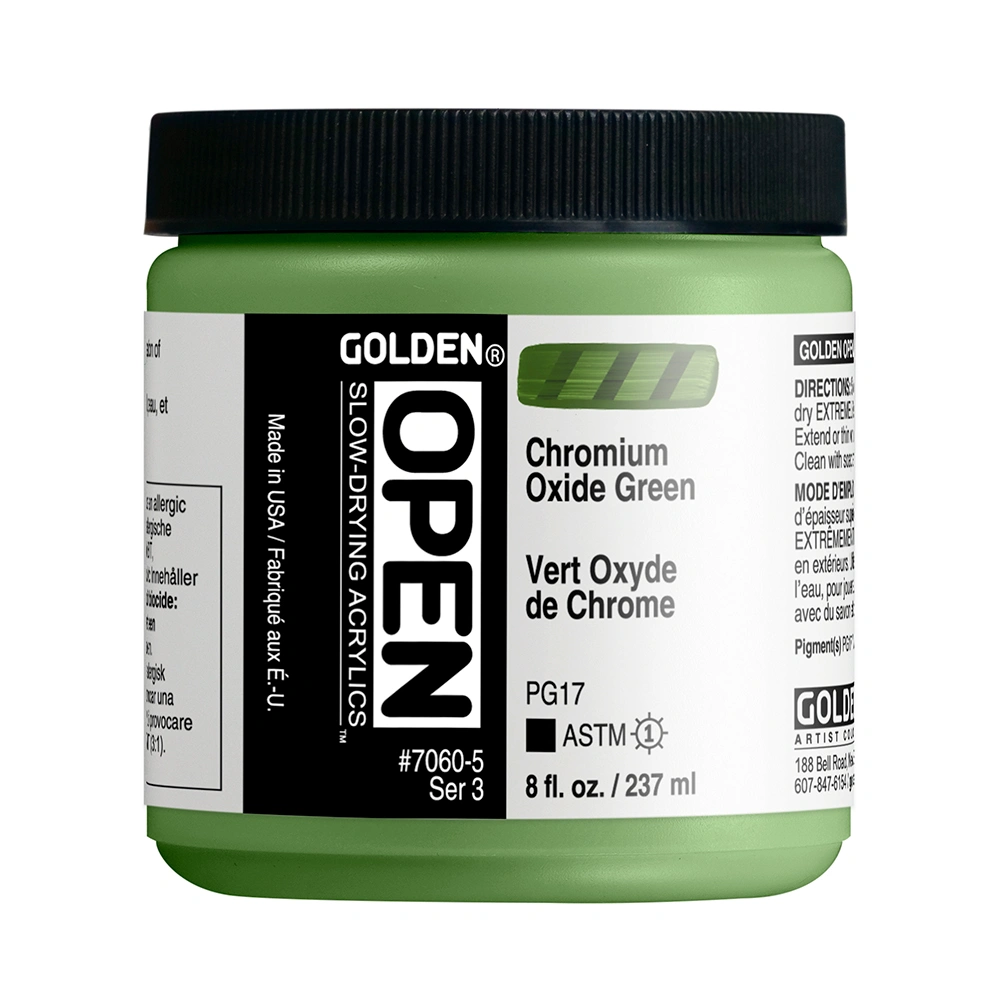 OPEN Acrylic Color - Chromium Oxide Green - 8 oz jar - 08-oz