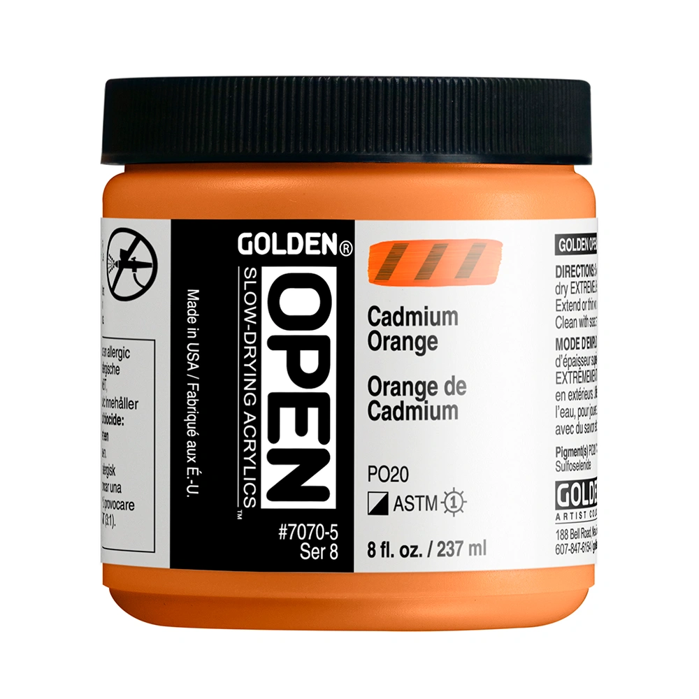 OPEN Acrylic Color - Cadmium Orange - 8 oz jar - 08-oz