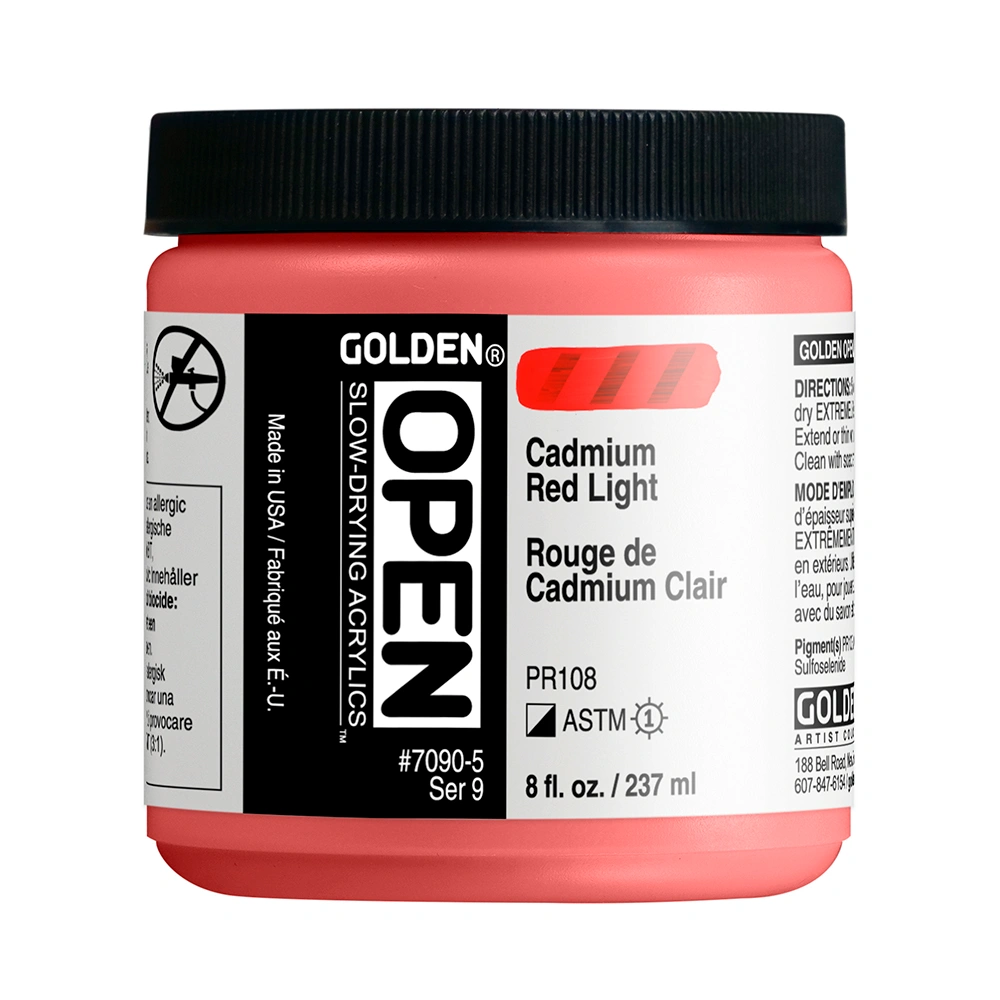 OPEN Acrylic Color - Cadmium Red Light - 8 oz jar - 08-oz
