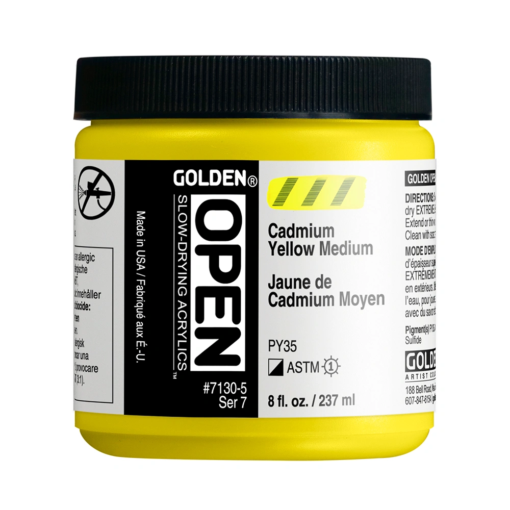 OPEN Acrylic Color - Cadmium Yellow Medium - 8 oz jar - 08-oz