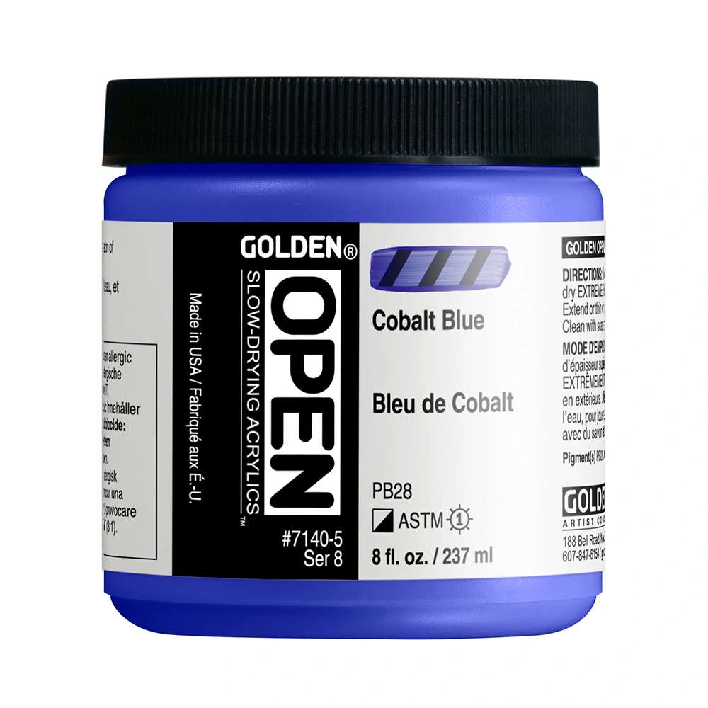 OPEN Acrylic Color - Cobalt Blue - 8 oz jar - 08-oz