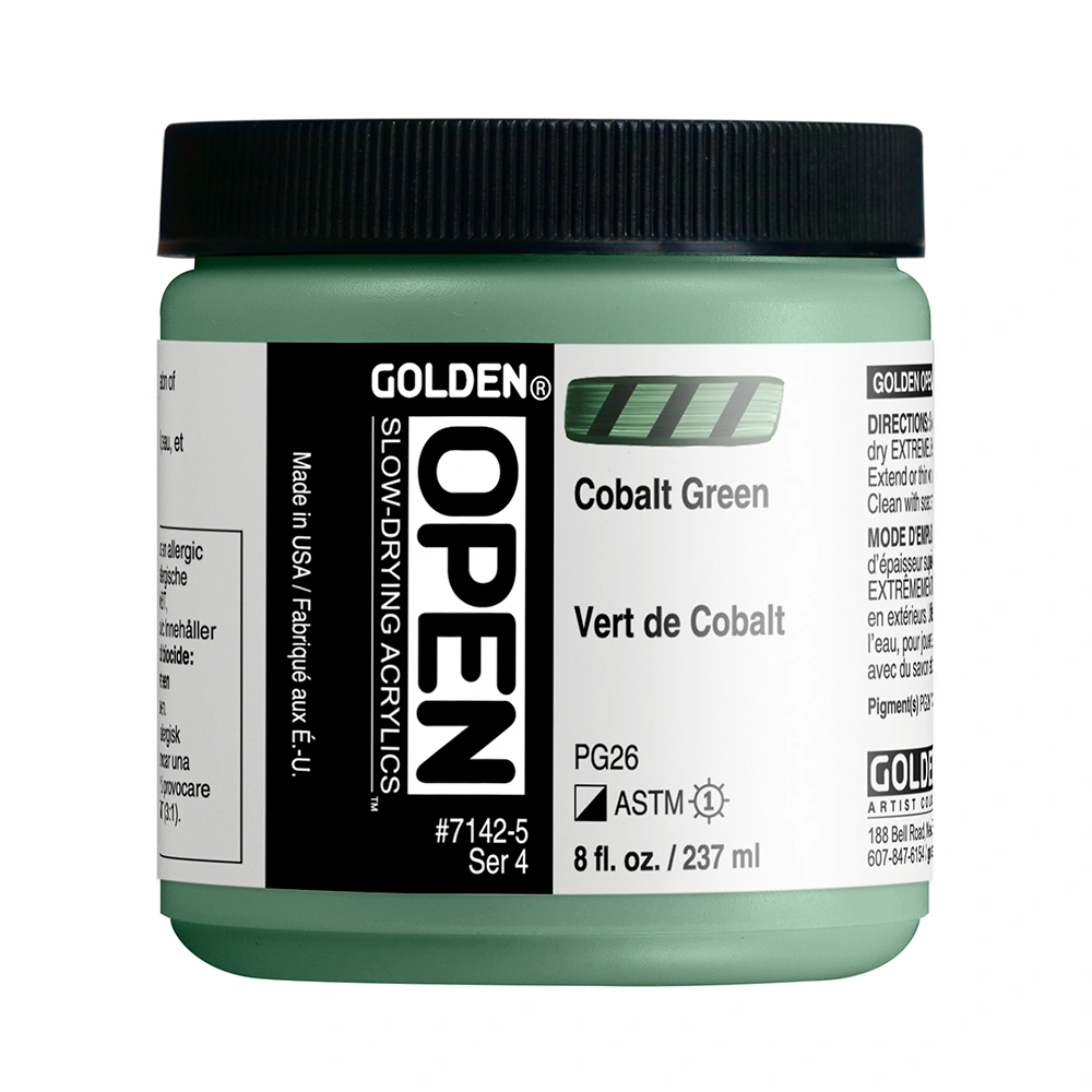 OPEN Acrylic Color - Cobalt Green - 8 oz jar - 08-oz