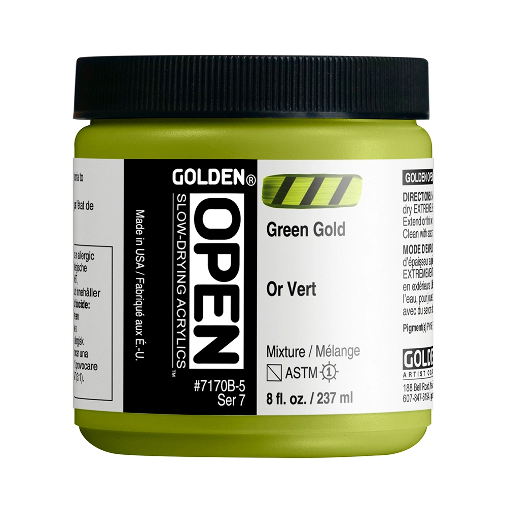OPEN Acrylic Color - Green Gold - 8 oz jar - 08-oz