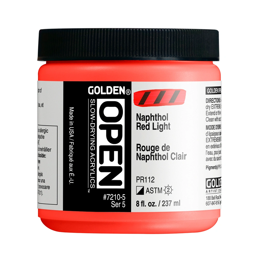OPEN Acrylic Color - Naphthol Red Light - 8 oz jar - 08-oz