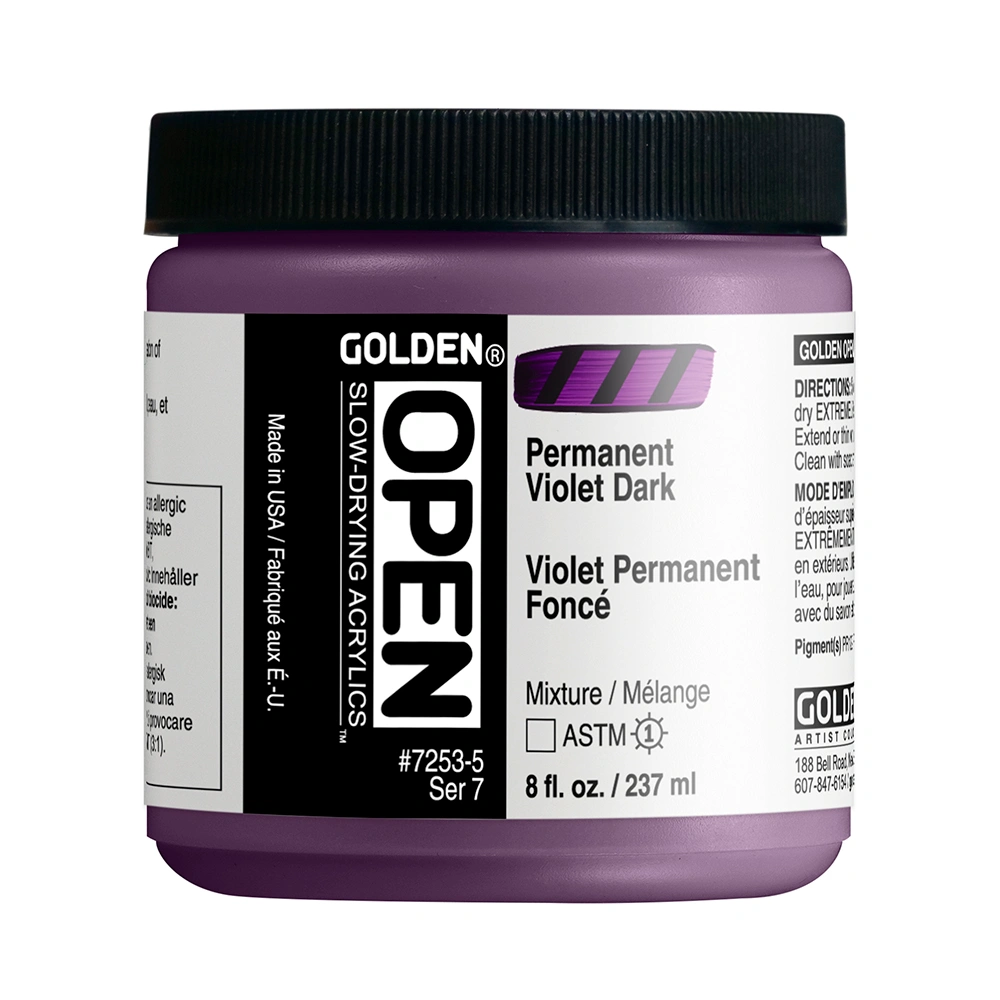 OPEN Acrylic Color - Permanent Violet Dark - 8 oz jar - 08-oz