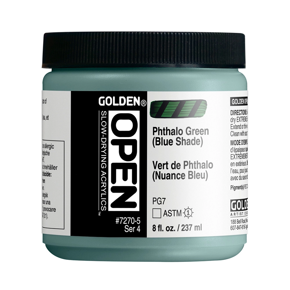 OPEN Acrylic Color - Phthalo Green (Blue Shade) - 8 oz jar - 08-oz