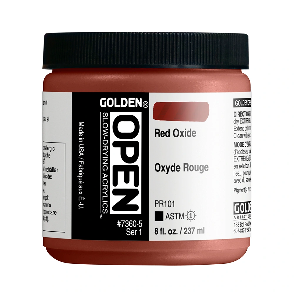 OPEN Acrylic Color - Red Oxide - 8 oz jar - 08-oz