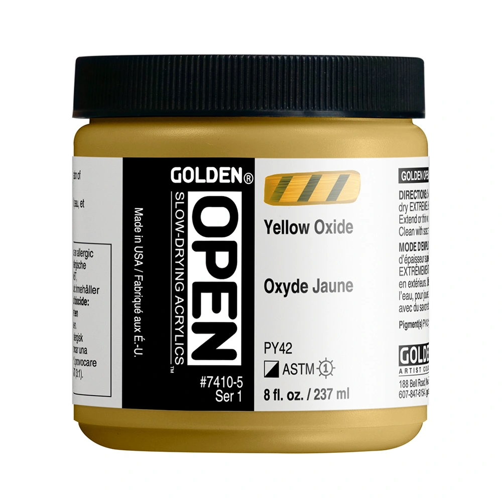 OPEN Acrylic Color - Yellow Oxide - 8 oz jar - 08-oz