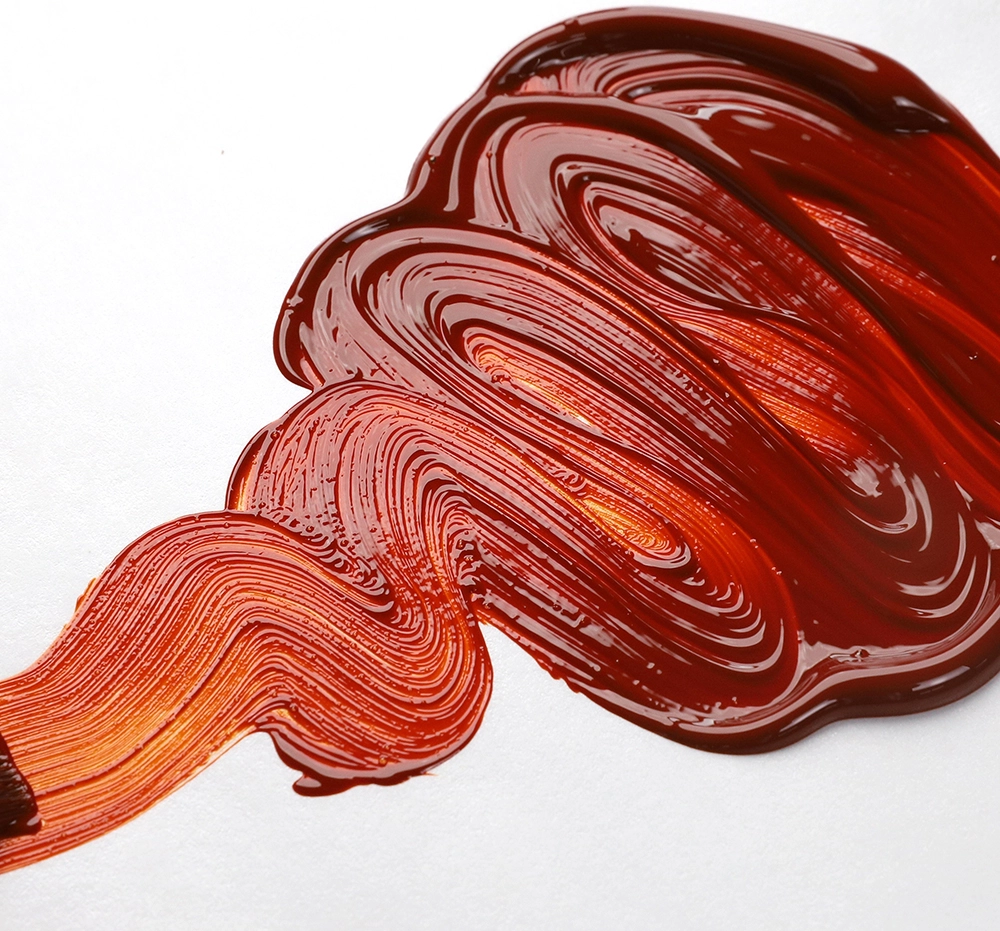 OPEN Acrylic Color - Transparent Red Iron Oxide - application