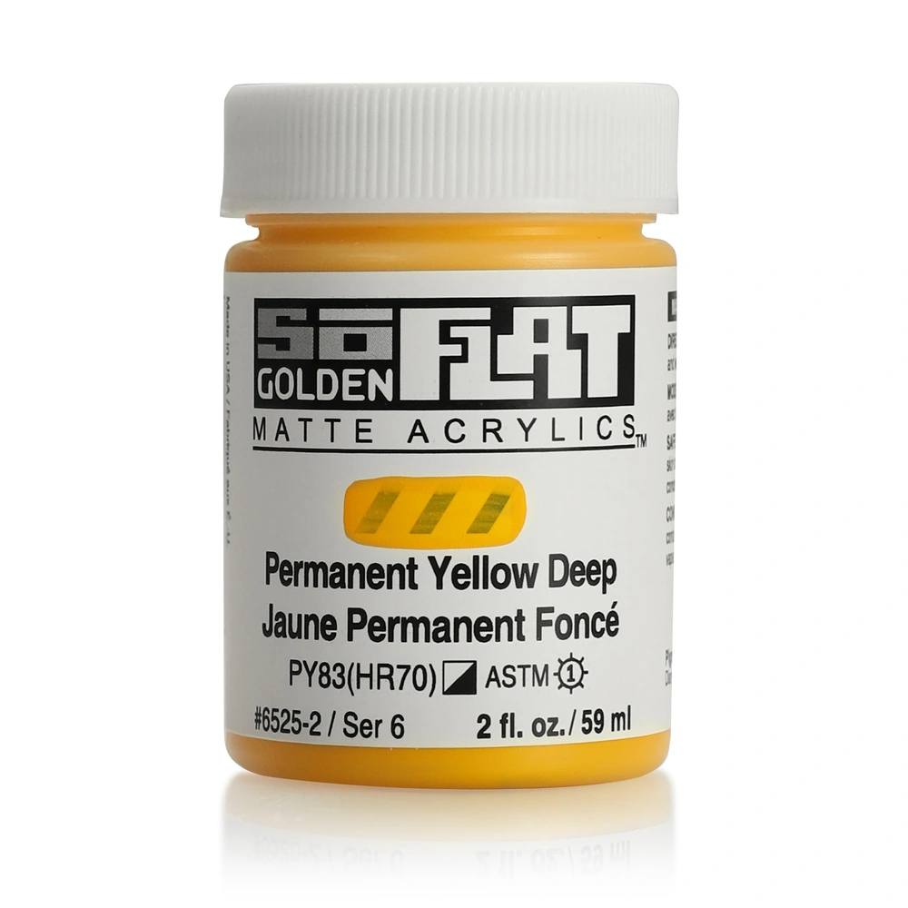 SoFlat Matte Acrylic Color - Permanent Yellow Deep - 2 ounce Jar - 02-oz