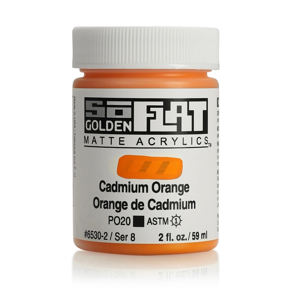 SoFlat Matte Acrylic Color - Cadmium Orange - 2 ounce Jar - 02-oz