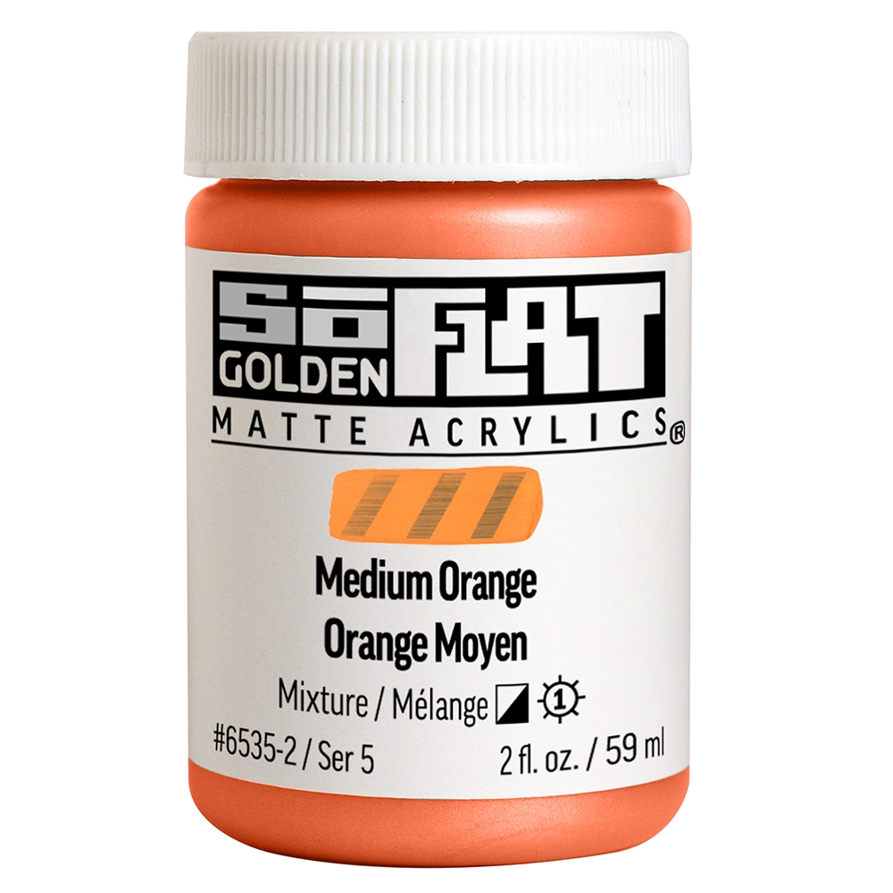 SoFlat Matte Acrylic Color - Medium Orange - 2 oz jar - 02-oz