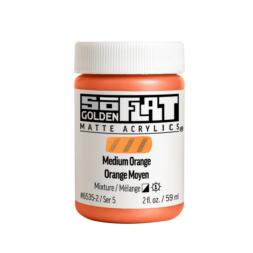 SoFlat Matte Acrylic Color - Medium Orange - 2 ounce Jar - 02-oz