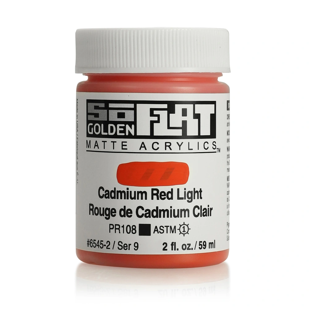 SoFlat Matte Acrylic Color - Cadmium Red Light - 2 ounce Jar - 02-oz