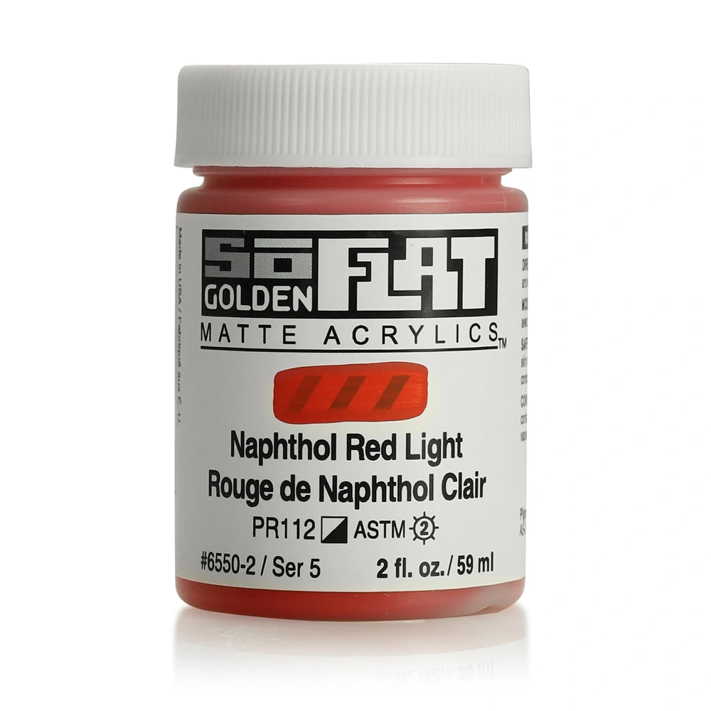 SoFlat Matte Acrylic Color - Naphthol Red Light - 2 ounce Jar - 02-oz