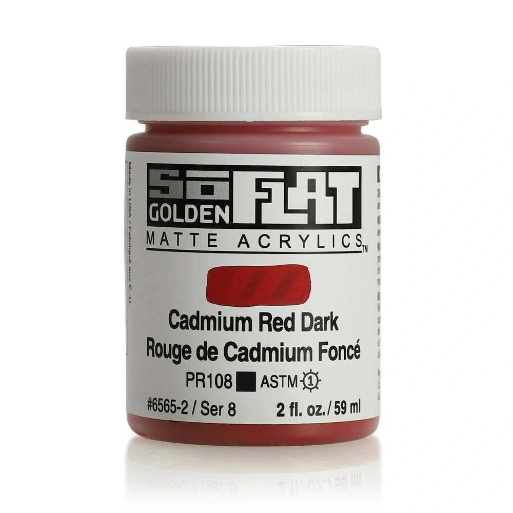 SoFlat Matte Acrylic Color - Cadmium Red Dark - 2 ounce Jar - 02-oz