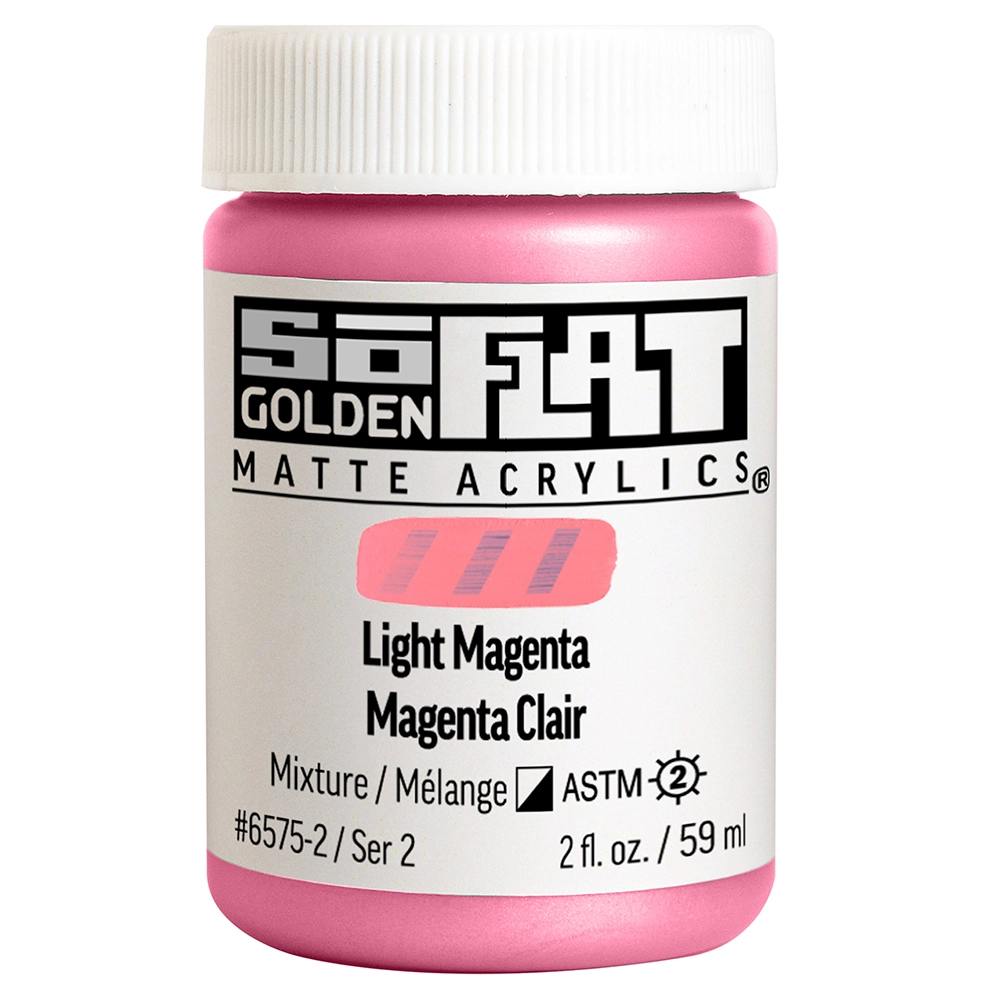 SoFlat Matte Acrylic Color - Light Magenta - 2 oz jar - 02-oz