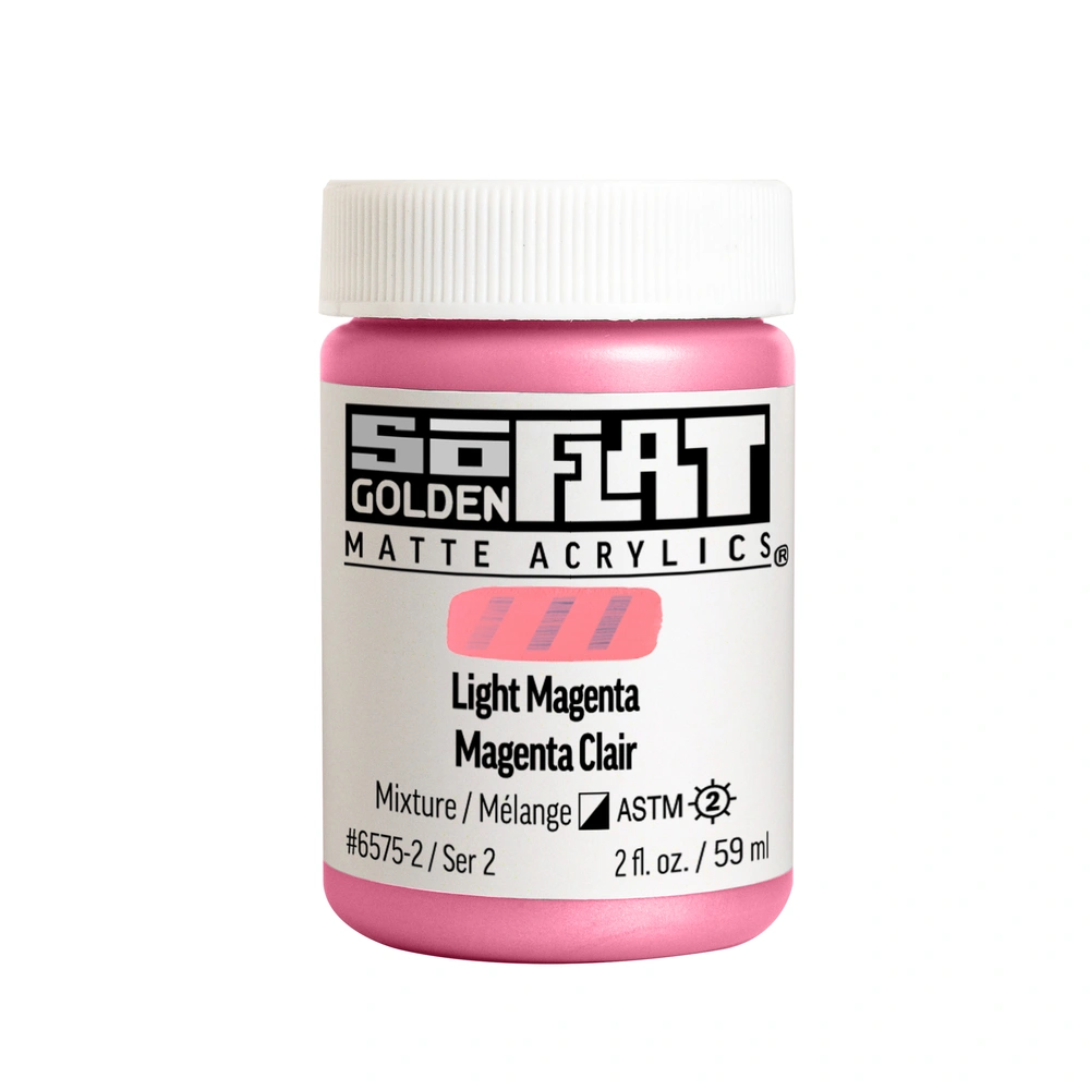 SoFlat Matte Acrylic Color - Light Magenta - 2 ounce Jar - 02-oz