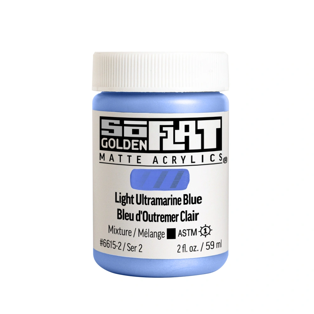 SoFlat Matte Acrylic Color - Light Ultramarine Blue - 2 ounce Jar - 02-oz