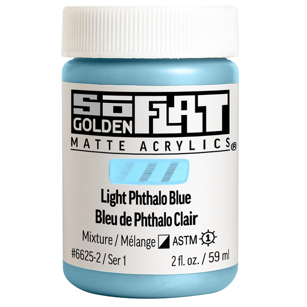 SoFlat Matte Acrylic Color - Light Phthalo Blue - 2 oz jar - 02-oz