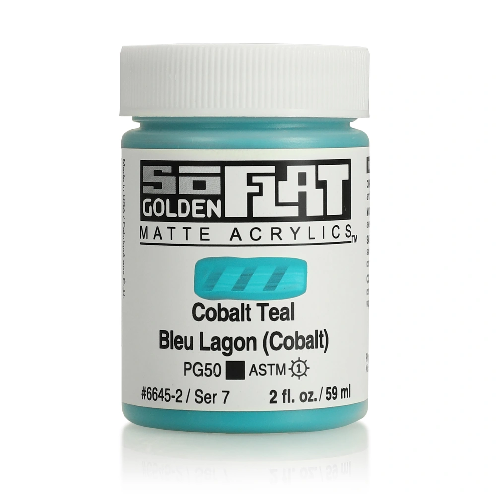 SoFlat Matte Acrylic Color - Cobalt Teal - 2 ounce Jar - 02-oz