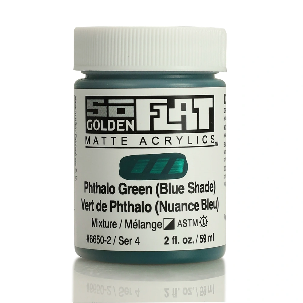 SoFlat Matte Acrylic Color - Phthalo Green (Blue Shade) - 2 ounce Jar - 02-oz