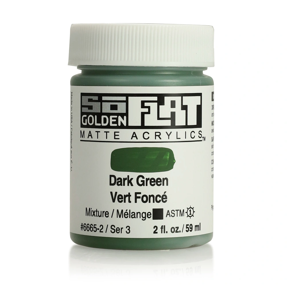 SoFlat Matte Acrylic Color - Dark Green - 2 ounce Jar - 02-oz
