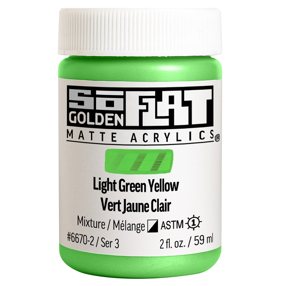 SoFlat Matte Acrylic Color - Light Green Yellow - 2 oz jar - 02-oz