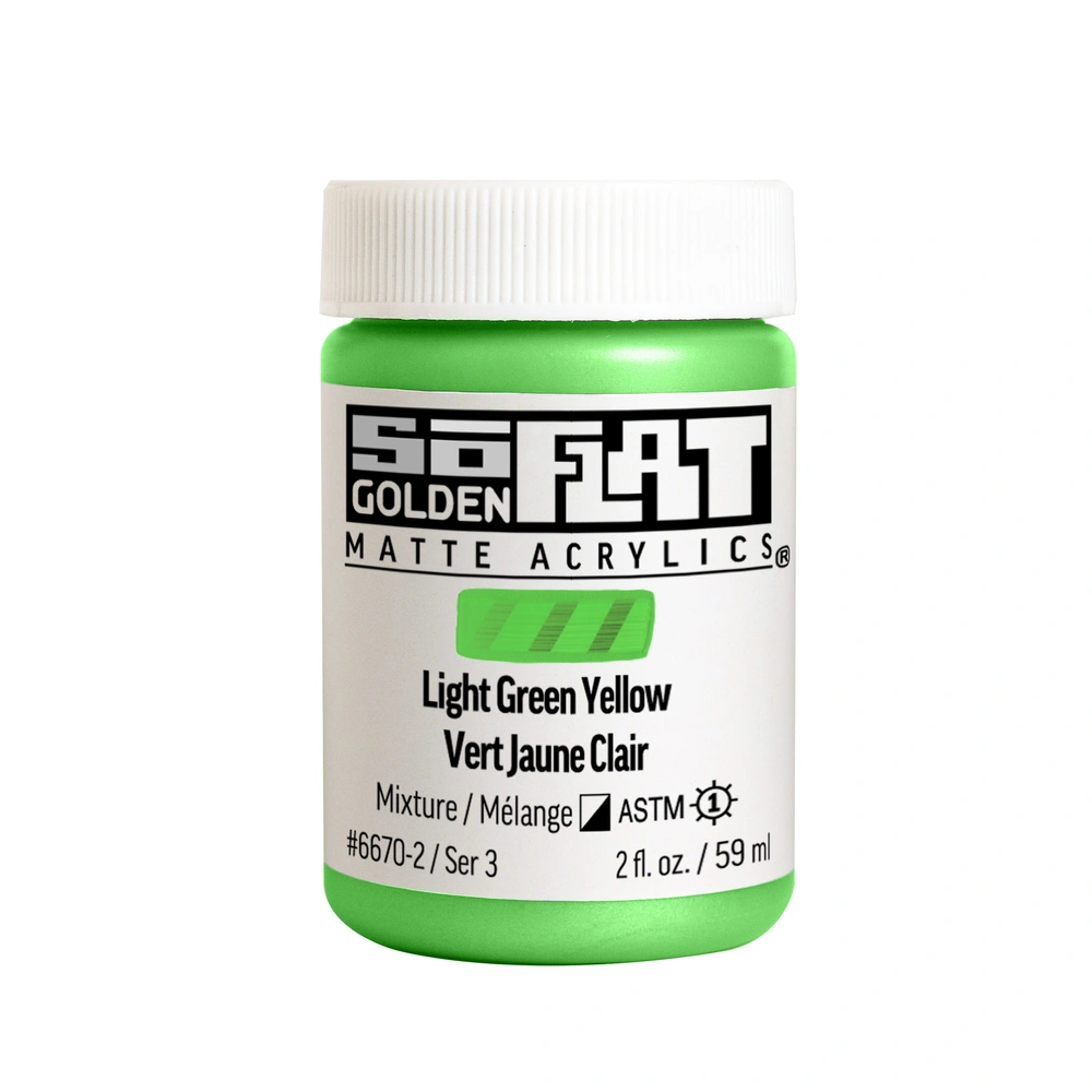 SoFlat Matte Acrylic Color - Light Green Yellow - 2 ounce Jar - 02-oz