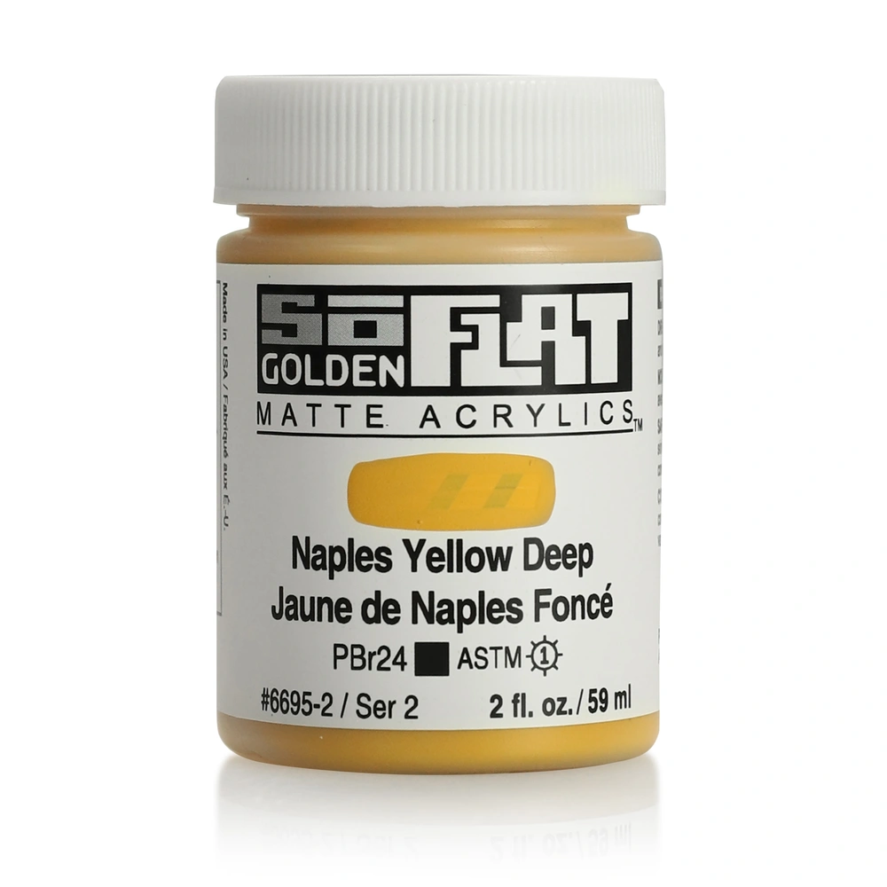 SoFlat Matte Acrylic Color - Naples Yellow Deep - 2 ounce Jar - 02-oz