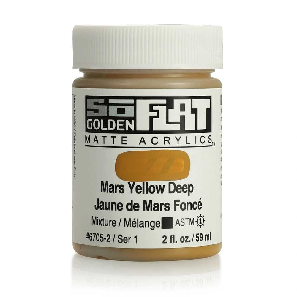 SoFlat Matte Acrylic Color - Mars Yellow Deep - 2 ounce Jar - 02-oz