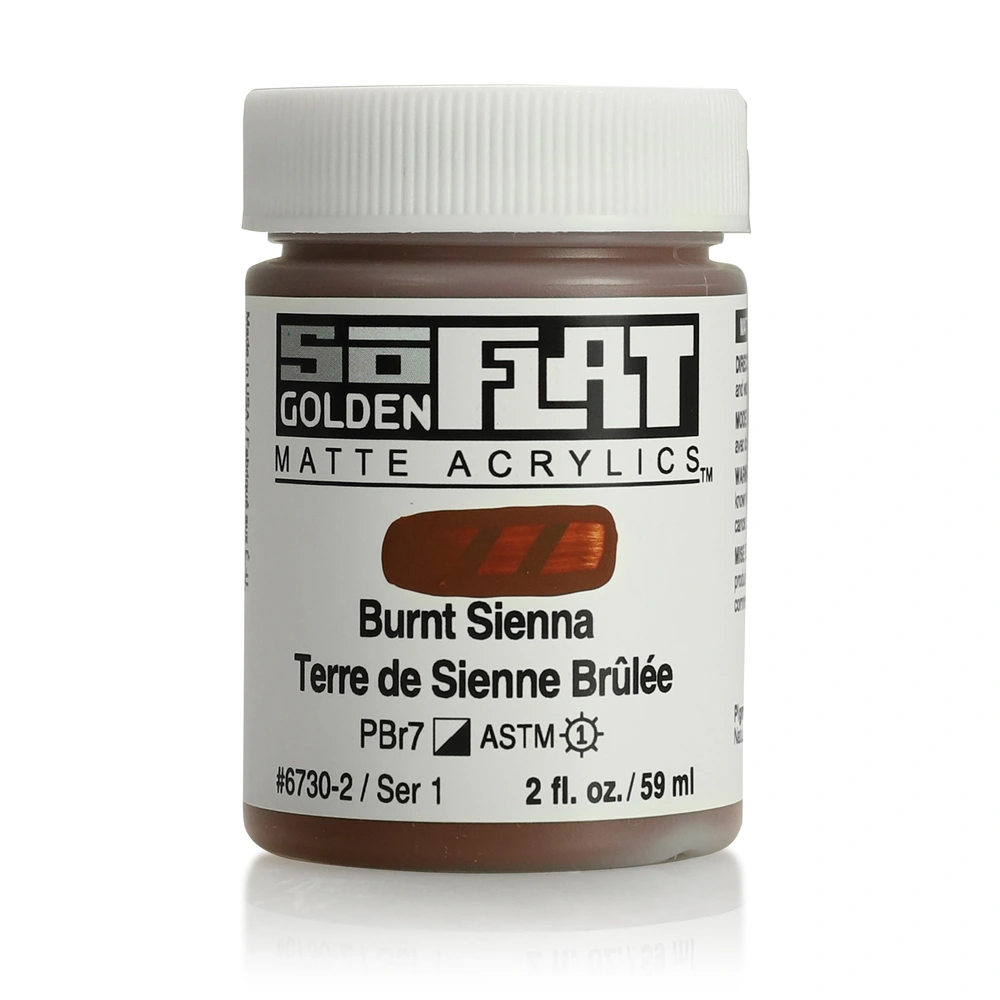SoFlat Matte Acrylic Color - Burnt Sienna - 2 ounce Jar - 02-oz