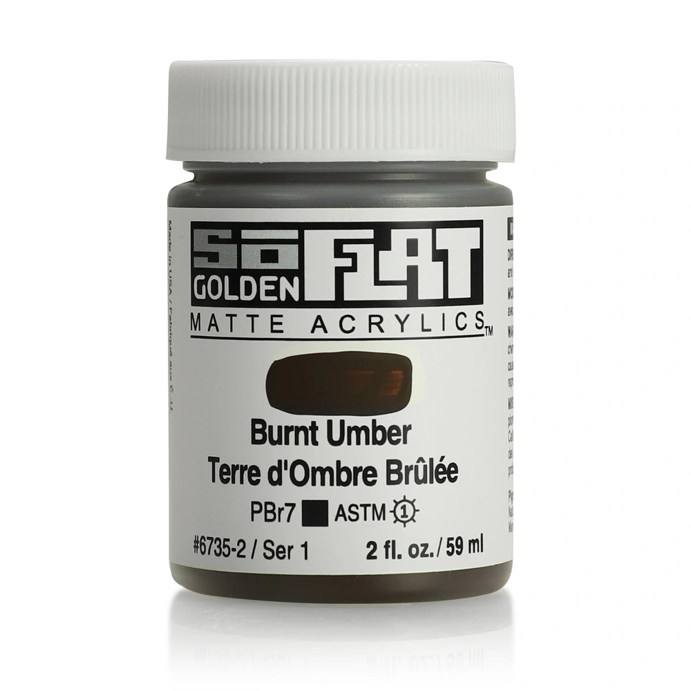 SoFlat Matte Acrylic Color - Burnt Umber - 2 ounce Jar - 02-oz