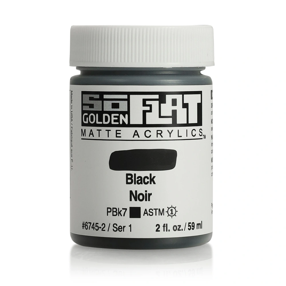 SoFlat Matte Acrylic Color - Black - 2 ounce Jar - 02-oz