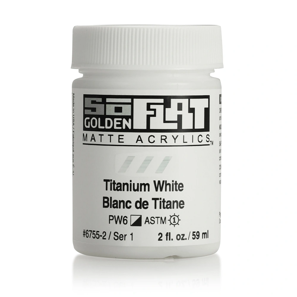 SoFlat Matte Acrylic Color - Titanium White - 2 ounce Jar - 02-oz