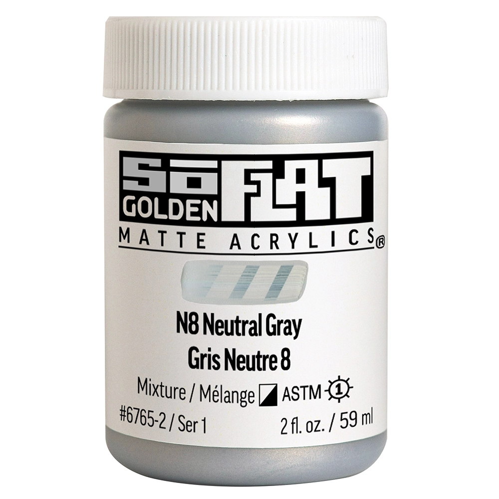 SoFlat Matte Acrylic Color - N8 Neutral Gray - 2 oz jar - 02-oz