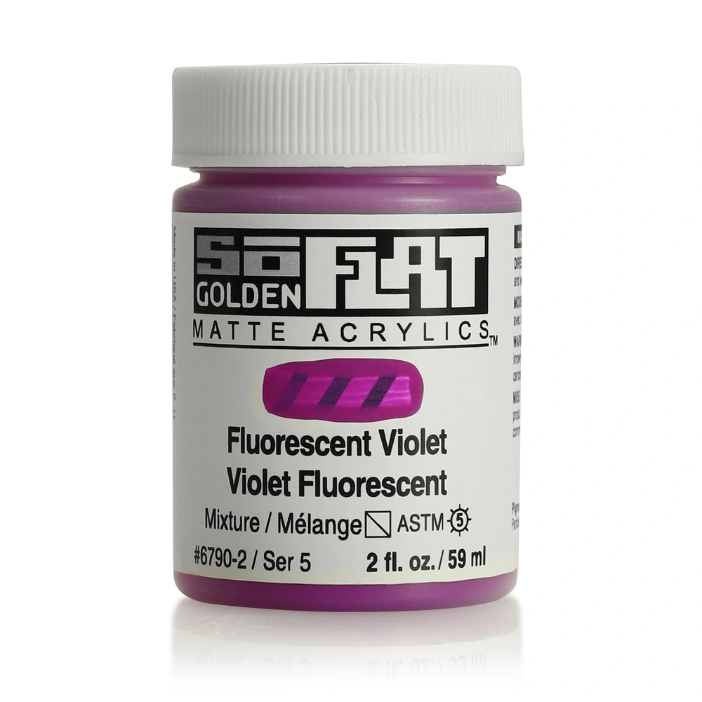 SoFlat Matte Acrylic Color - Fluorescent Violet - 2 ounce Jar - 02-oz
