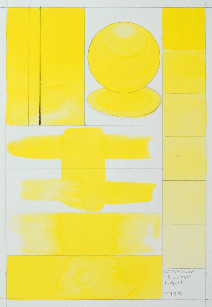 Qor Watercolor - Cadmium Yellow Light - paint-out