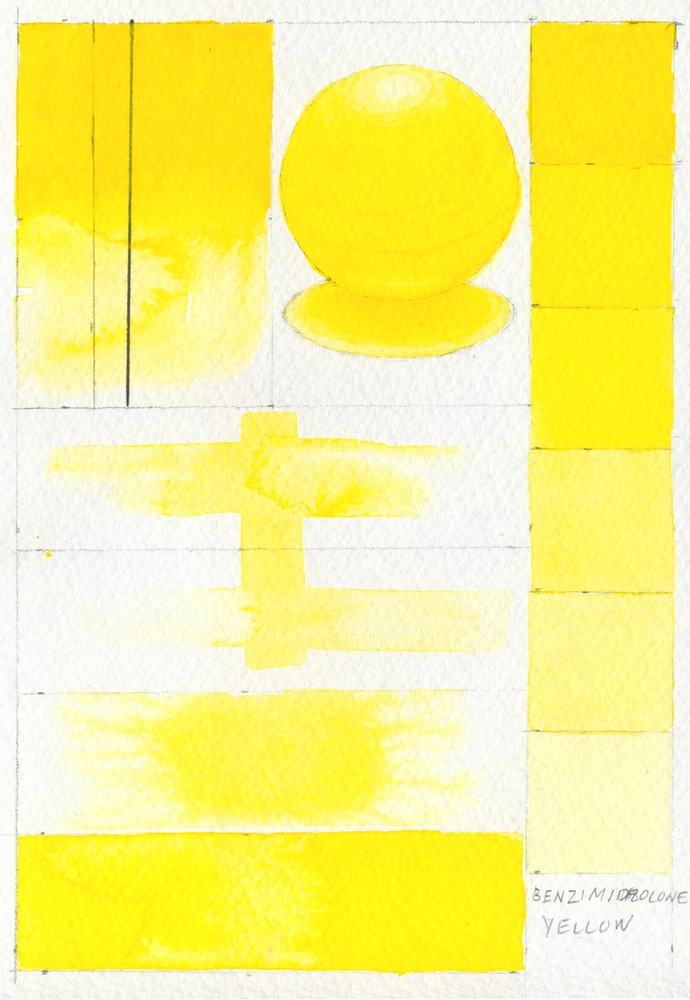 Qor Watercolor - Benzimidazolone Yellow - paint-out