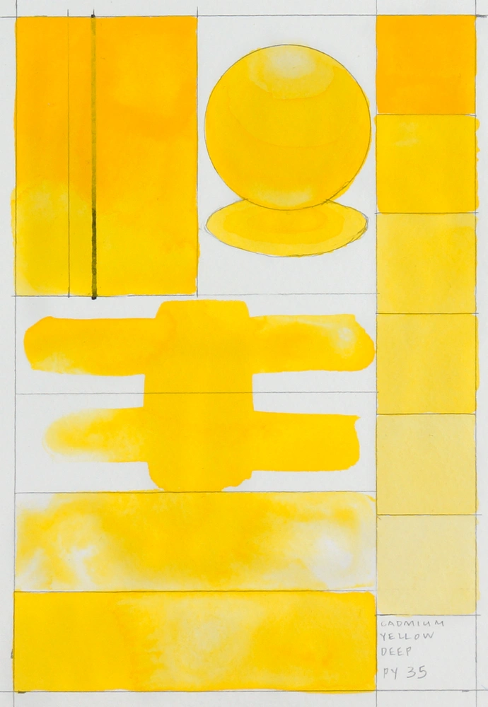 Qor Watercolor - Cadmium Yellow Deep - paint-out