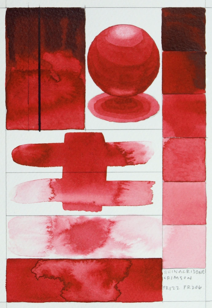 Qor Watercolor - Quinacridone Crimson - paint-out