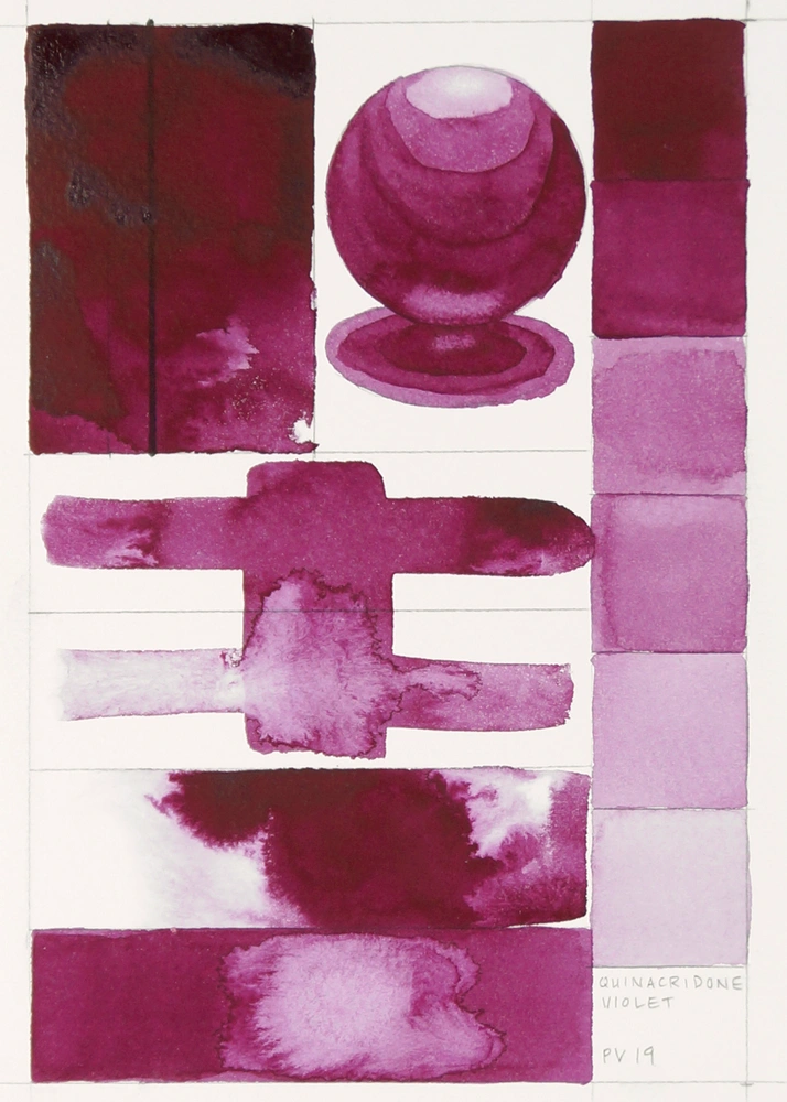 Qor Watercolor - Quinacridone Violet - paint-out
