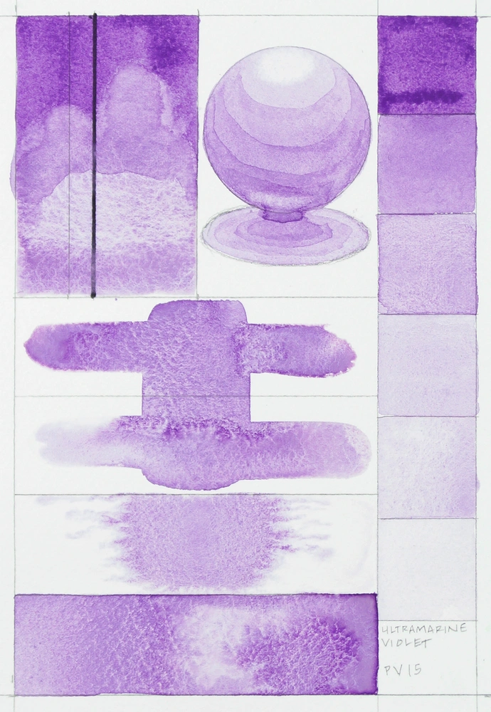Qor Watercolor - Ultramarine Violet - paint-out