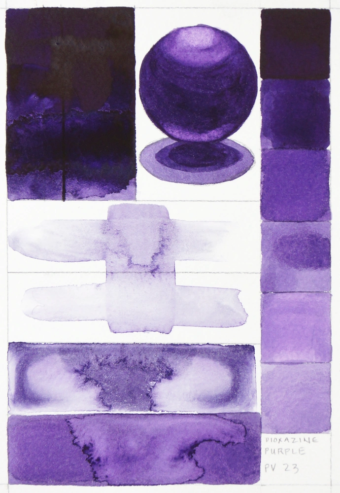 Qor Watercolor - Dioxazine Purple - paint-out