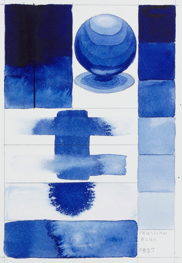 Qor Watercolor - Prussian Blue - paint-out