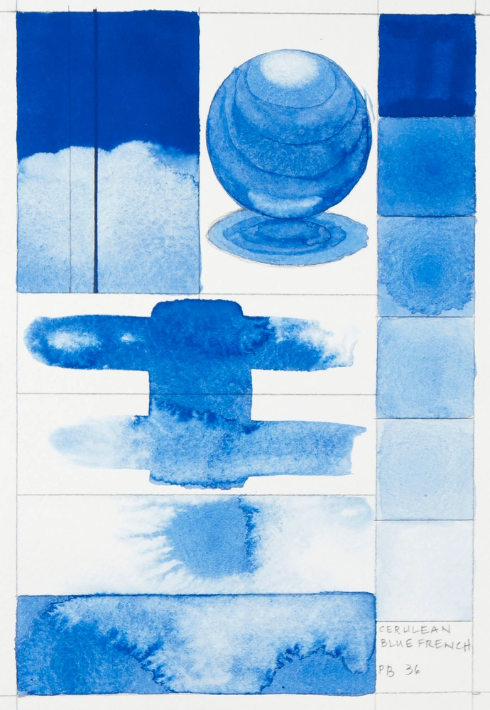 Qor Watercolor - French Cerulean Blue - paint-out