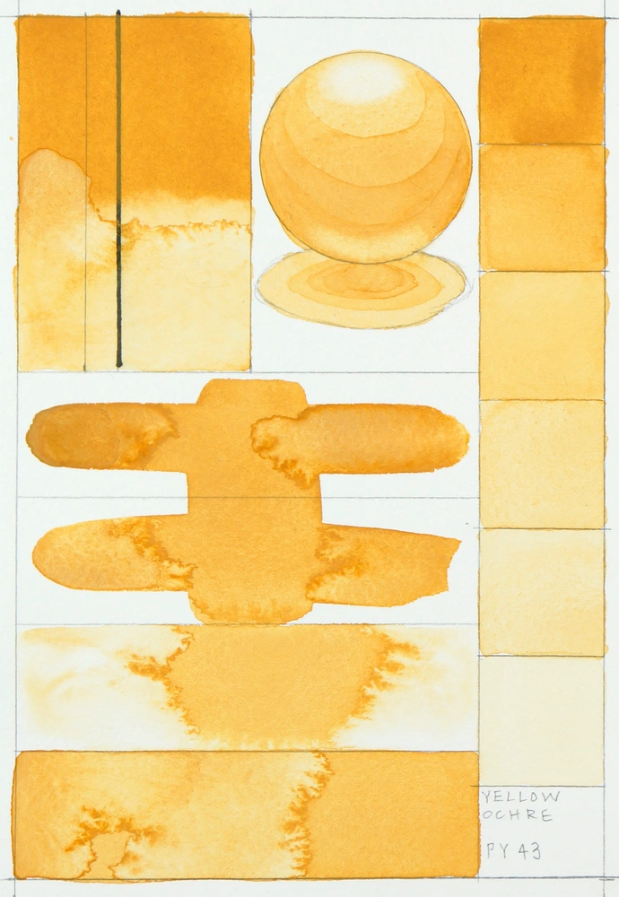 Qor Watercolor - Yellow Ochre (Natural) - paint-out