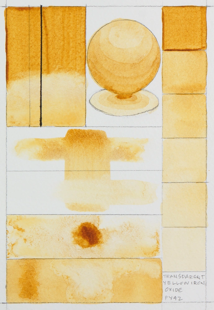 Qor Watercolor - Transparent Yellow Oxide - paint-out