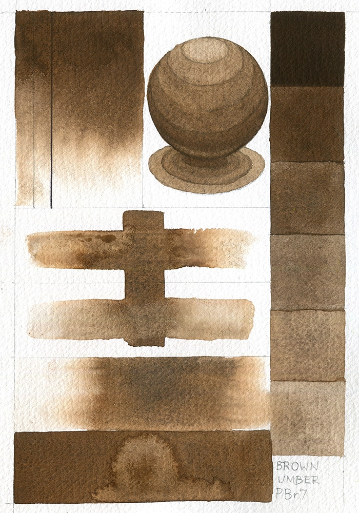 QoR Watercolor - Brown Umber (Natural) - paint-out
