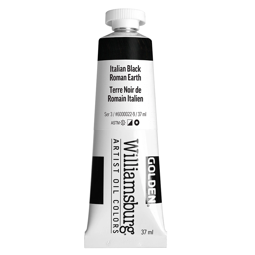 Williamsburg Artist Oil Colors - Italian Black Roman Earth - 37 ml tube - 037-ml-tubes
